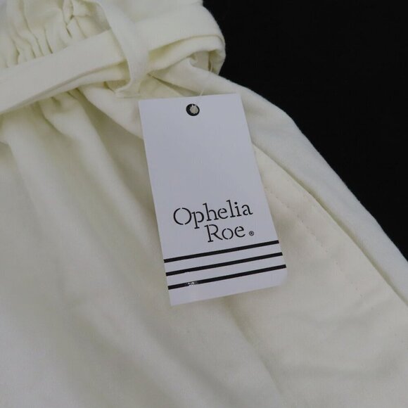 Ophelia Roe Womens Plus Size 3X White Ivory Linen Blend Paper Bag Shorts NEW - Picture 4 of 11